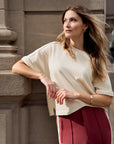 Redefine chic with the 'Bone White' Brie Sweatshirt – the perfect finishing touch.