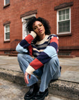 Navy Multi Long Sleeve Striped Sweater