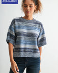 Navy Plus-Size Broome Striped Crop Sweater