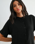 Black Relaxed Button Down Shirt
