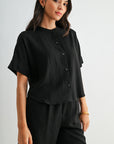 Black Relaxed Button Down Shirt