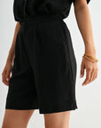 Black Pleated Bermuda Short