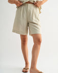 Pearl Pleated Bermuda Short