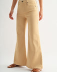 Latte Bond Wide Leg Jeans