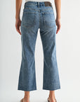 Vintage Whisker Cropped Flare Leg Jeans