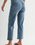 Vintage Whisker Cropped Flare Leg Jeans
