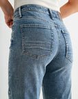Vintage Whisker Cropped Flare Leg Jeans