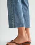 Vintage Whisker Cropped Flare Leg Jeans