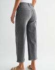 Grey Dover Cropped Straight Leg Denim