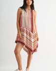 Red Striped Handkerchief Dress