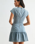 Light Indigo Denim Tiered Denim Dress
