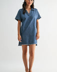 Vintage Wash Short Sleeve Denim Dress