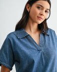 Vintage Wash Short Sleeve Denim Dress