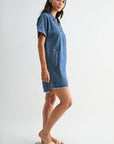 Vintage Wash Short Sleeve Denim Dress