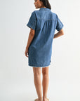 Vintage Wash Short Sleeve Denim Dress