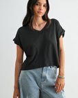 Black V-Neck Tee