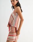 Red Multi Print A-line Tank Top
