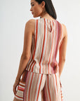 Red Multi Print A-line Tank Top