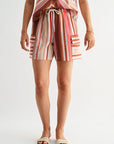 Red Multi Print Bermuda Cargo Short