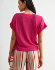 Bright Rose V-Neck Tee