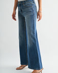 Antique Indigo Whisker Wash Bond Wide Leg Jeans