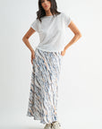 Caramel Cadet Blue Multi Bias Maxi Skirt
