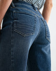 Dark Antique Wash Forward Seam Cropped Jean