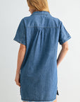 Vintage Wash Short Sleeve Denim Dress
