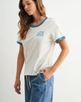 Graphic Ringer Tee Gardenia