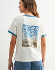 Graphic Ringer Tee Gardenia
