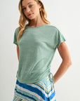 Side Tie Knit Top Patina