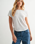 Side Tie Knit Top Gardenia