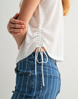 Side Tie Knit Top Gardenia