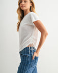 Side Tie Knit Top Gardenia
