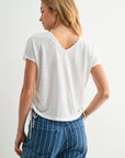 Side Tie Knit Top Gardenia