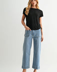 Side Tie Knit Top Black