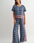 Cadet Blue Side Slit Pant
