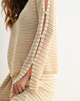Latte Boat Neck Crochet Top