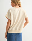 Ecru Short Sleeve Sweatshirt