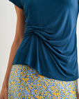 Blue Opal Draped Knit Top