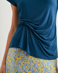 Blue Opal Draped Knit Top
