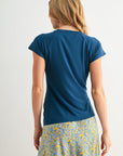 Blue Opal Draped Knit Top