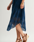 Blue Opal Ribbon Lace Dress
