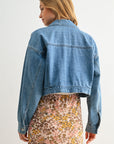 Vintage Wash Cropped Patch Pocket Jacket