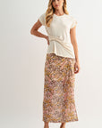 Beige Draped Knit Top