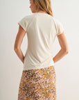 Beige Draped Knit Top