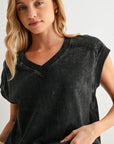Black Crochet Detail Muscle Tee