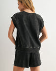 Black Crochet Detail Muscle Tee