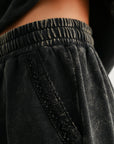 Black Crochet Detail Short