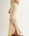 Latte Crochet Maxi Skirt